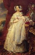 Franz Xaver Winterhalter Helene Louise Elizabeth de Mecklembourg Schwerin, Duchess D'Orleans with Prince Louis Philippe Alber oil painting reproduction